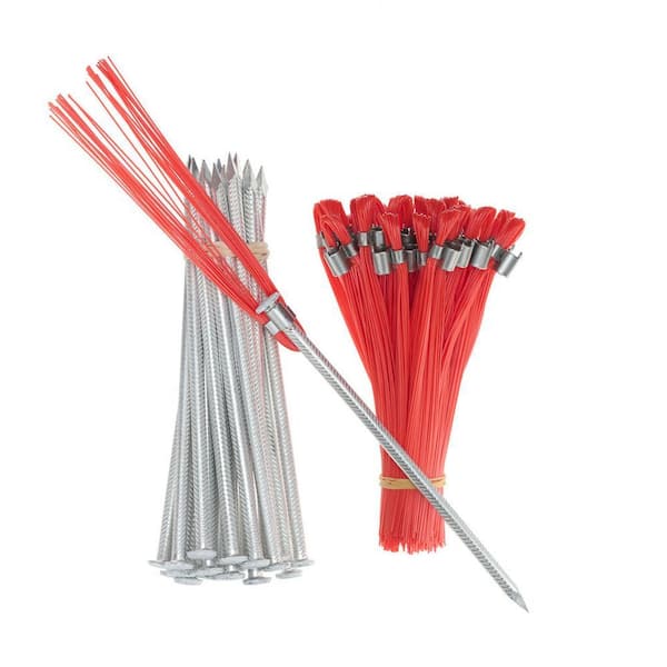 6 in. Orange Ground Markers - Whiskers and Stakes (25-Pack)