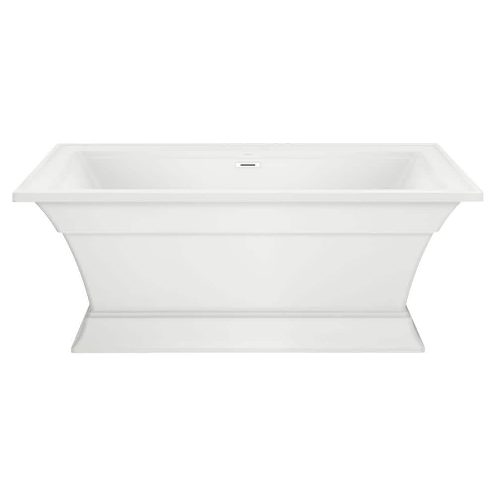 White 36'' Freestanding Acrylic Soaking Bathtub