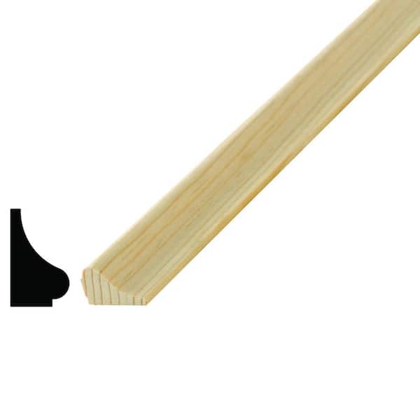 Alexandria Moulding WM 167 11/16 in. x 1-1/8 in. Pine Wood Baseboard Cap Moulding