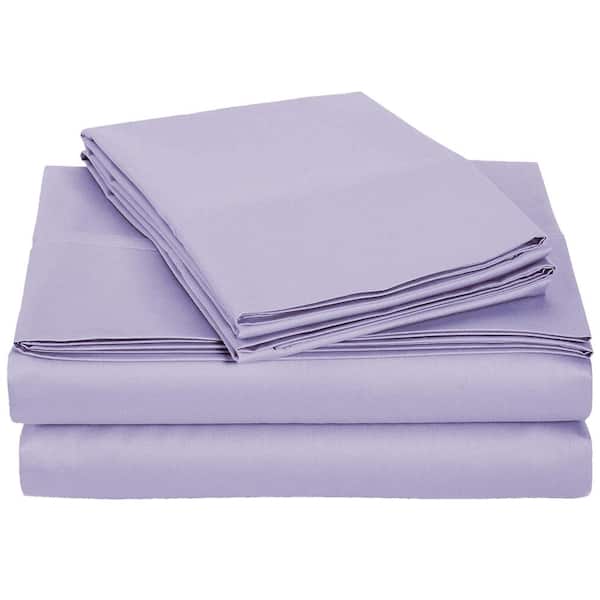 Monroe Solid 3-Piece Microfiber Lavender Twin Sheet Set