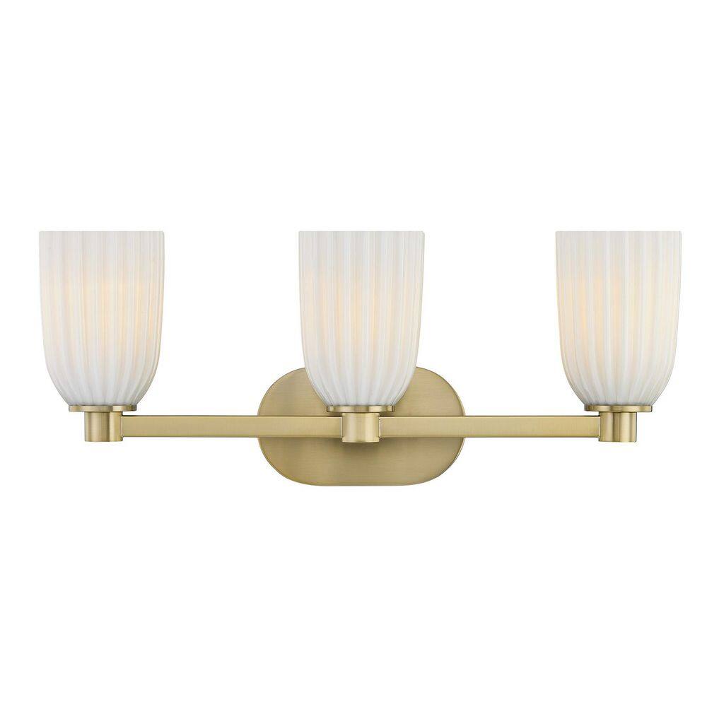 Baldwin 23 in. W x 9.13 in. H 3-Light Noble Brass Transitional Bathroom Vanity Light price history on PriceWatchPro