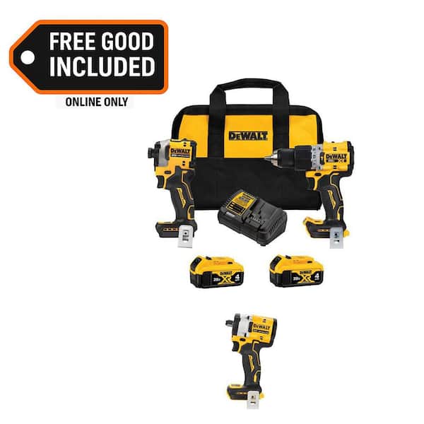 20V MAX Lithium-Ion Cordless 3-Tool Combo Kit and 1/2 in. Impact Wrench with (2) Flexvolt 6.0 Ah Batteries and Charger