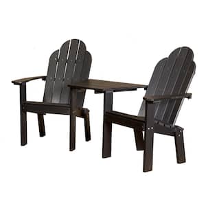 Classic Black Plastic Outdoor Deck Chair Tete-A-Tete