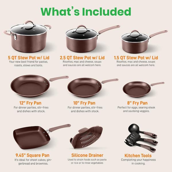 NutriChef Kitchenware 14-Piece Pots and Pans Set High-qualified