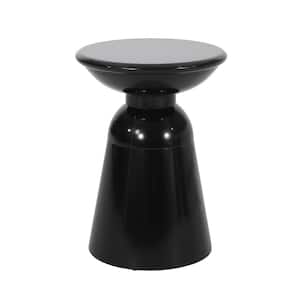 Aston Black Pedestal Metal Outdoor Patio Side Table