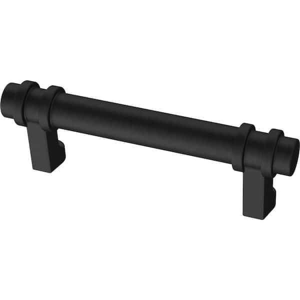 Liberty Classic Ringed 3 in. (76 mm) Classic Matte Black Cabinet Drawer Bar Pull