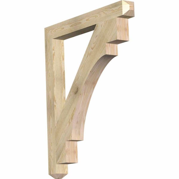 Ekena Millwork 4 in. x 44 in. x 38 in. Douglas Fir Merced Craftsman Rough Sawn Bracket