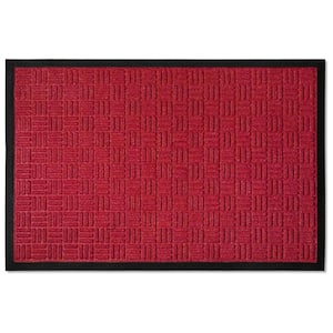 Indoor Outdoor Doormat Maroon 36 in. x 60 in. Checker Floor Mat