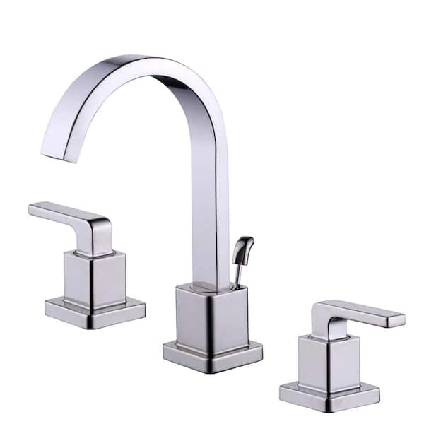 Glacier Bay Farrington 8 in. Widespread Double-Handle Bathroom Faucet in Polished Nickel