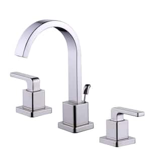Farrington 8 in. Widespread Double Handle High-Arc Bathroom Faucet in Polished Nickel
