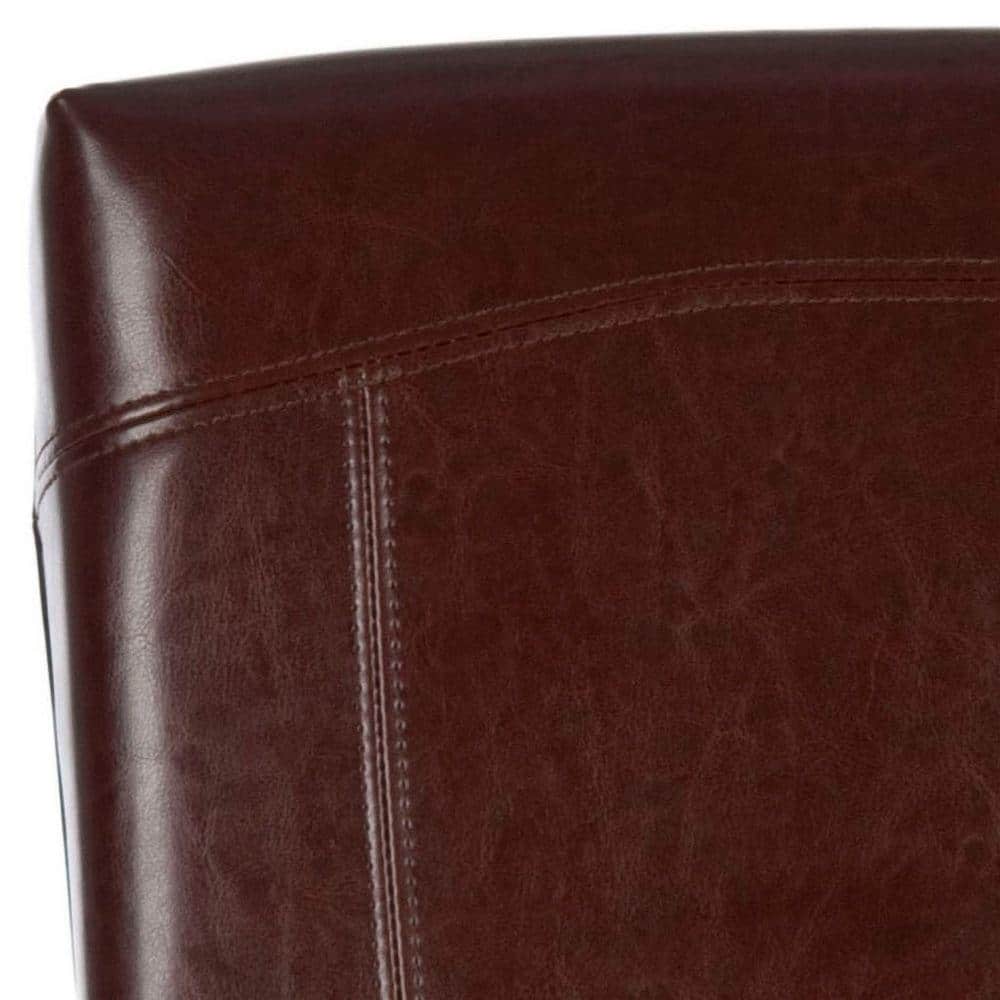 Transitional Cherry Mahogany Brown Leather Side Chair