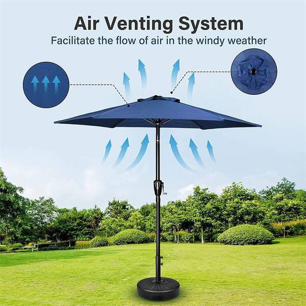 garden treasures blue paisley market 7.5-ft patio umbrella Flex 11' Octagon advanced collar tilt mechanism GARSING 7.5ft Outdoor Market Patio