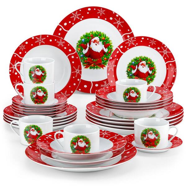 Utolily 96 Pcs Christmas Santa Baby Party Plates And Napkins - Xmas Baby Shower Party Supplies For 24 Guests