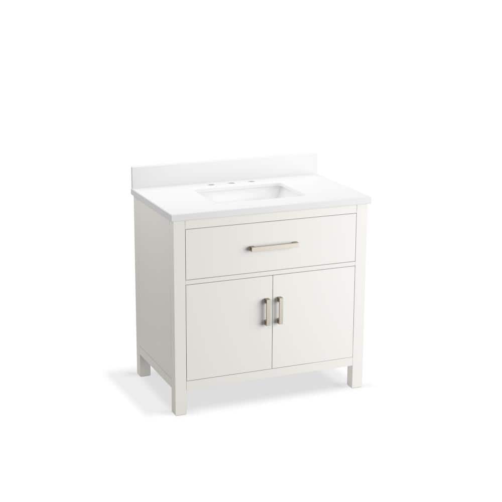 Kresla 36" White Freestanding Bathroom Vanity with Quartz Top