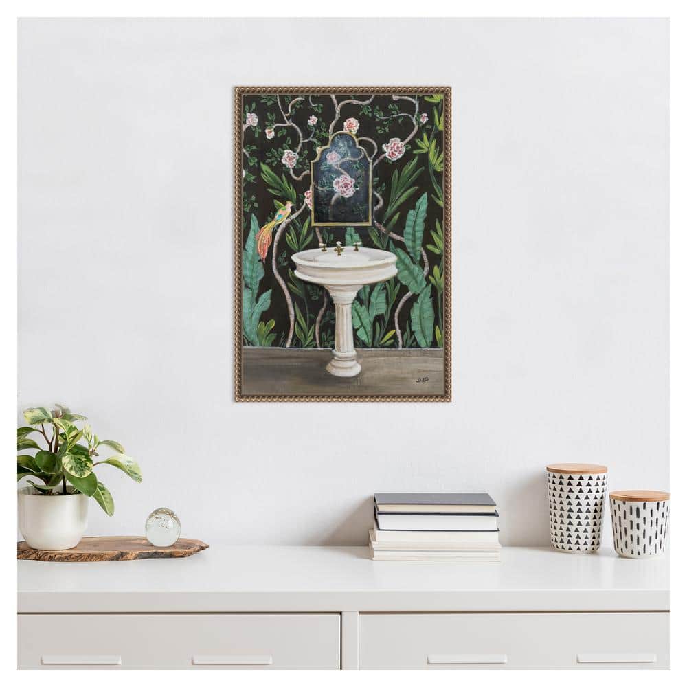 Botanical Oasis Beaded Framed Canvas Wall Art, 16 x 23-in