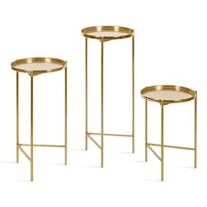 Ulani 12.00 in. D Gold 30.00 in. H Round Metal End Table
