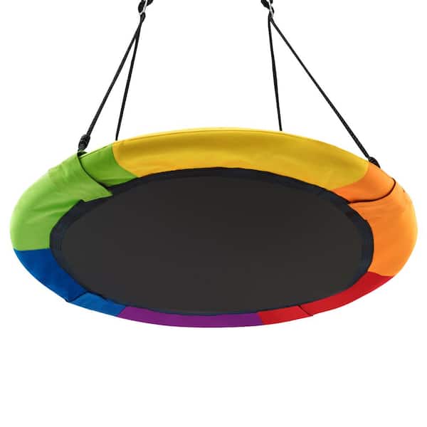 Giant Mix-Color 40" Disc Swing Seat Saucer Tree Swing Nest Playground Toy Set 