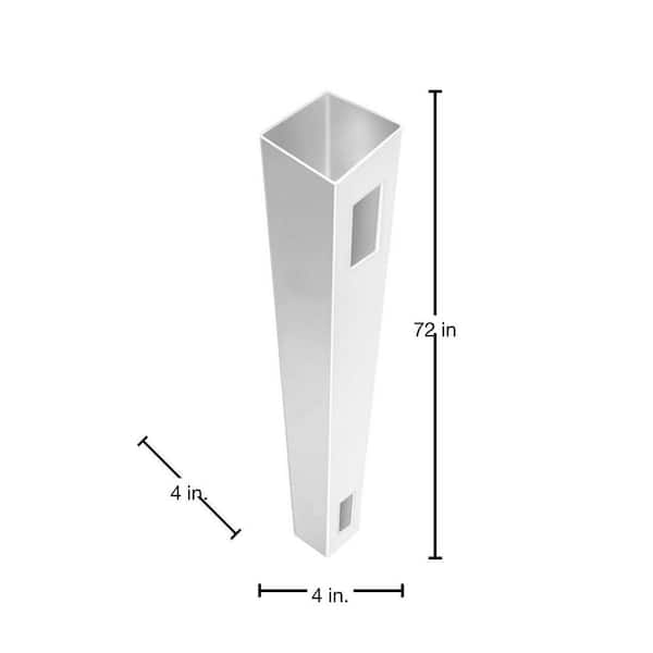 Barrette Outdoor Living 4 in. x 4 in. x 6 ft. White Vinyl Fence Line Post