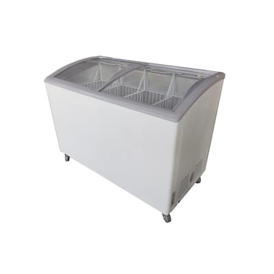 10.9 cu. ft Residential/Commercial Curved Glass Top Chest Freezer in White