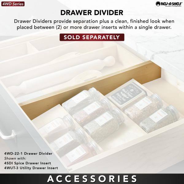 Natural Maple 3-Tier Wooden Spice Drawer Organizer Insert