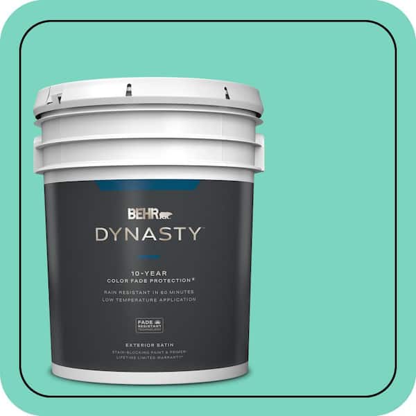 BEHR DYNASTY 5 gal. #P430-3 Green Parakeet Satin Enamel Exterior Stain-Blocking Paint & Primer