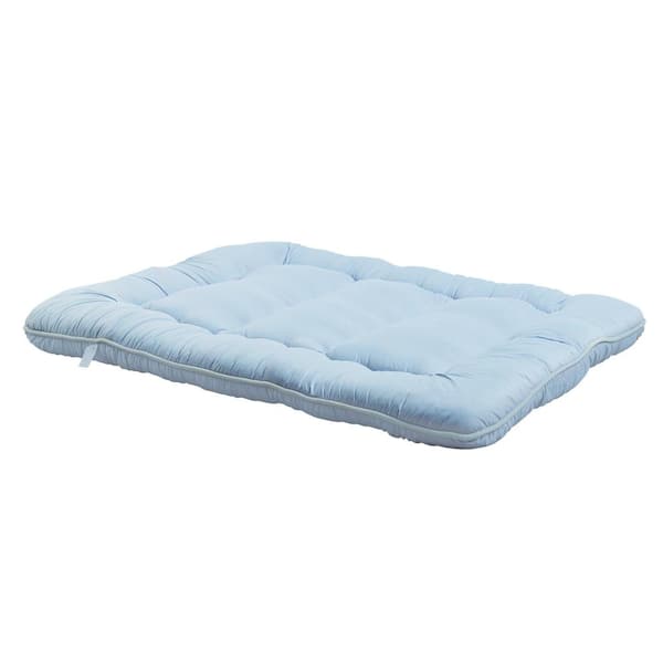 Dovelina 4 in. Soft Cotton Mattress Foldable Japanese Floor Twin Mattress with Navy Blue Removable Cover