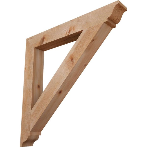 Ekena Millwork 4 in. x 32 in. x 32 in. Western Red Cedar Traditional Rough Sawn Bracket