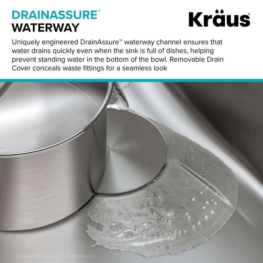 Dex 33-Inch Undermount Single Bowl Stainless Steel Kitchen Sink
