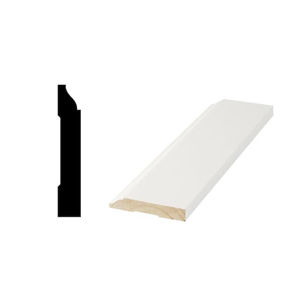 Woodgrain Millwork WM 623 9/16 in. x 3-1/4 in. Pine Primed Finger-Jointed Base Moulding