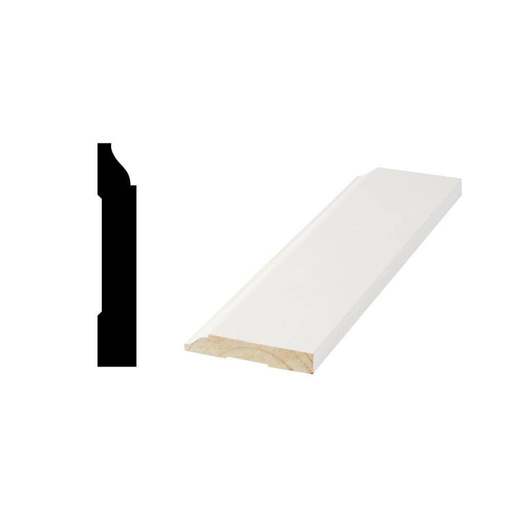 Woodgrain Millwork 623 9/16 in. x 3 1/4 in. x 96 in. Primed Finger Jointed  Baseboard Moulding (1-Piece − 8 Total Linear Feet) 10000558 - The Home