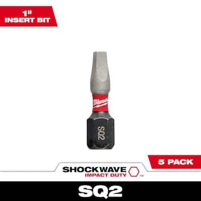 SHOCKWAVE Impact Duty 1 in. Square #2 Alloy Steel Insert Bit (5-Pack)