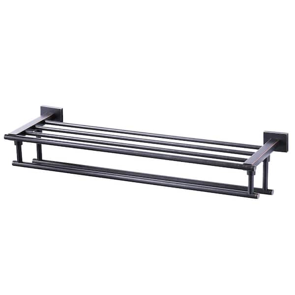 IVIGA 24 in. Stainless Steel Wall Mounted Bathroom Double Towel Bars in Oil Rubbed Bronze
