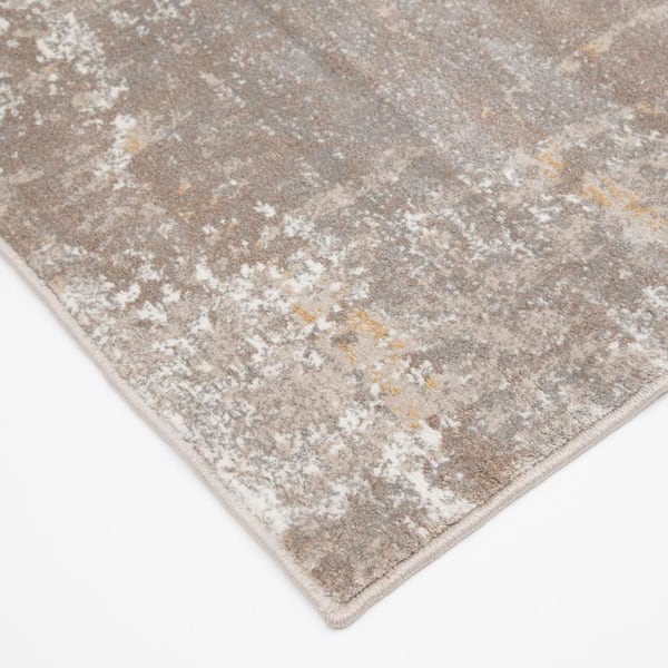 Kurdamir Sheyla Pumice/Shell 9 in. x 26 in. Woven Polypropylene Stair Tread Cover (Set of 1)