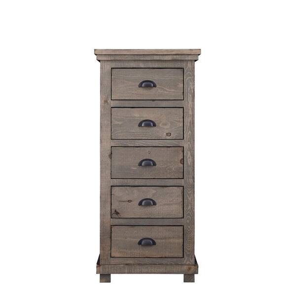 Progressive Furniture Willow 5 Drawer Weathered Gray Lingerie Chest of Drawers