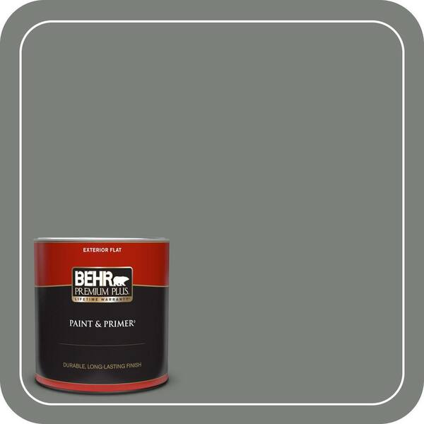 BEHR PREMIUM PLUS 1 qt. #MQ6-20 Coastal Storm Flat Exterior Paint & Primer