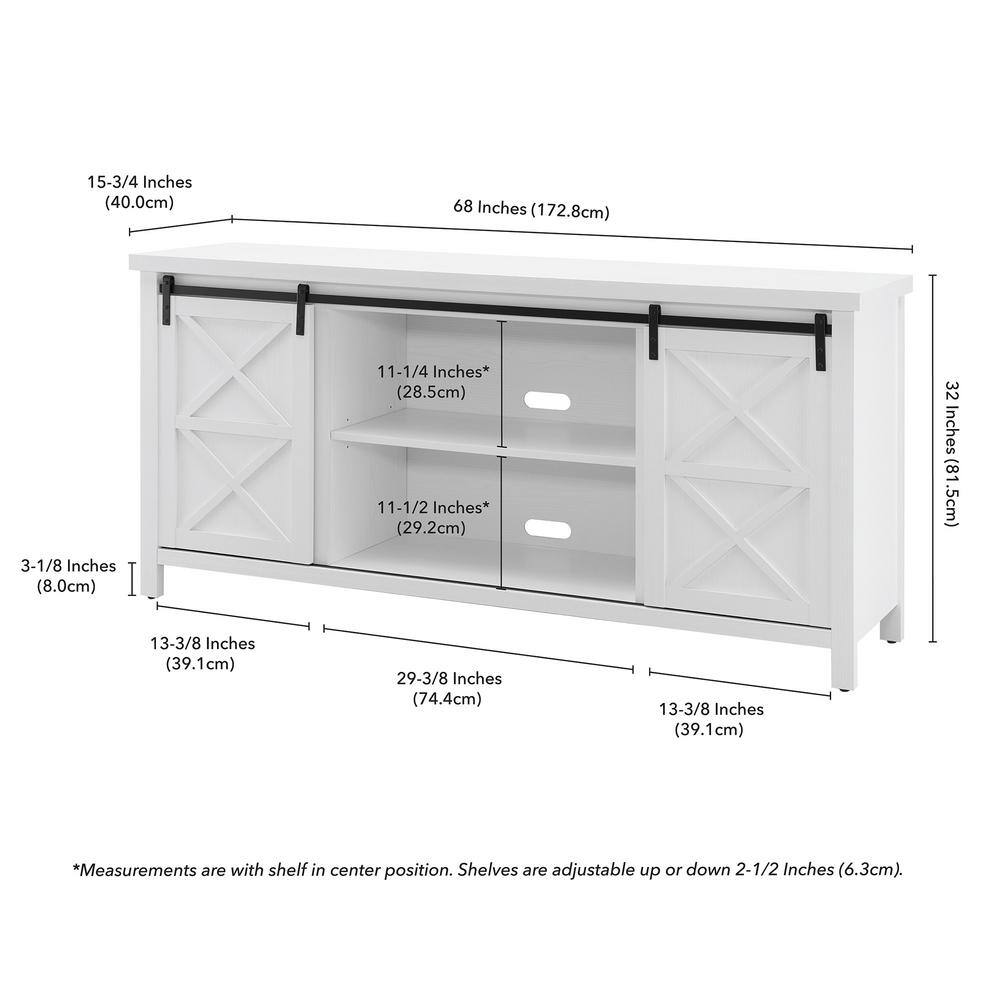 Elmwood White MDF TV Stand with Cabinet, 68"