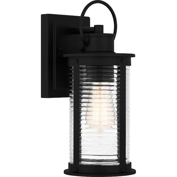 Quoizel Tilmore 13.25 in. Matte Black Hardwired Outdoor Wall Lantern Sconce