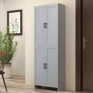 Magic Home Tall Bathroom Freestanding Storage Cabinet with Adjustable  Shelf, Drawer and Acrylic Doors,Grey CS-WF283639AAL - The Home Depot