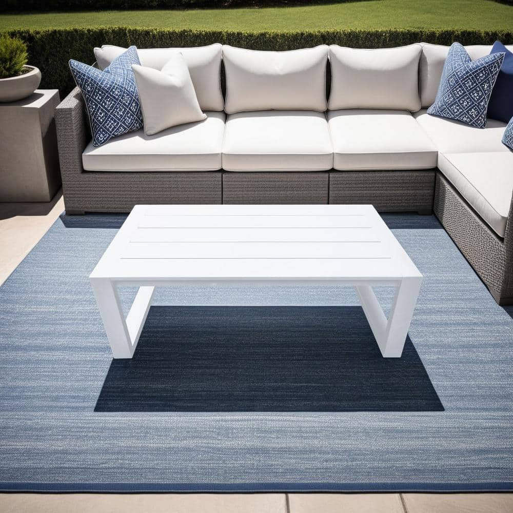 Aelani White Aluminum Modern Outdoor Coffee Table