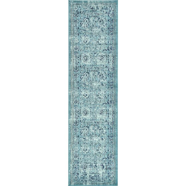 Unique Loom Medici Salamanca Light Blue 2' 7 x 10' 0 Runner Rug