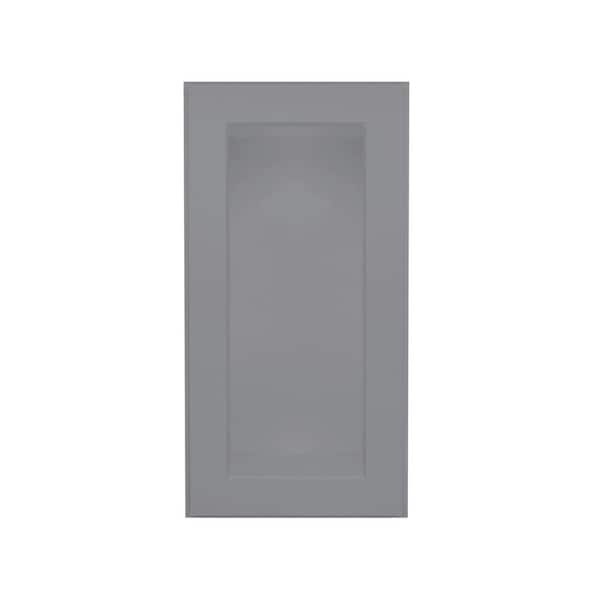 HOMLUX 15 in. W x 12 in. D x 30 in. H in Shaker Grey Ready to Assemble Wall Kitchen Cabinet with No Glasses