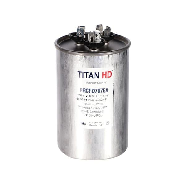 70 Plus 7.5 MFD, 440-Volt/370-Volt Dual Voltage Round Run Capacitor