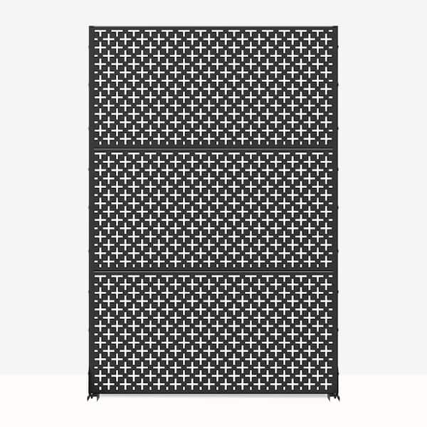 cadeninc 2.92 ft. x 6 ft. Metal Freestanding Privacy Screen in White