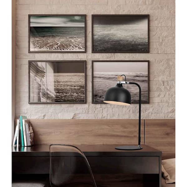 11.5 in. Black Task & Reading Table Lamp with Steel Dome Shade