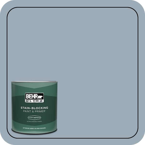 BEHR ULTRA 1 qt. #570F-4 Blue Willow Extra Durable Semi-Gloss Enamel Interior Paint & Primer