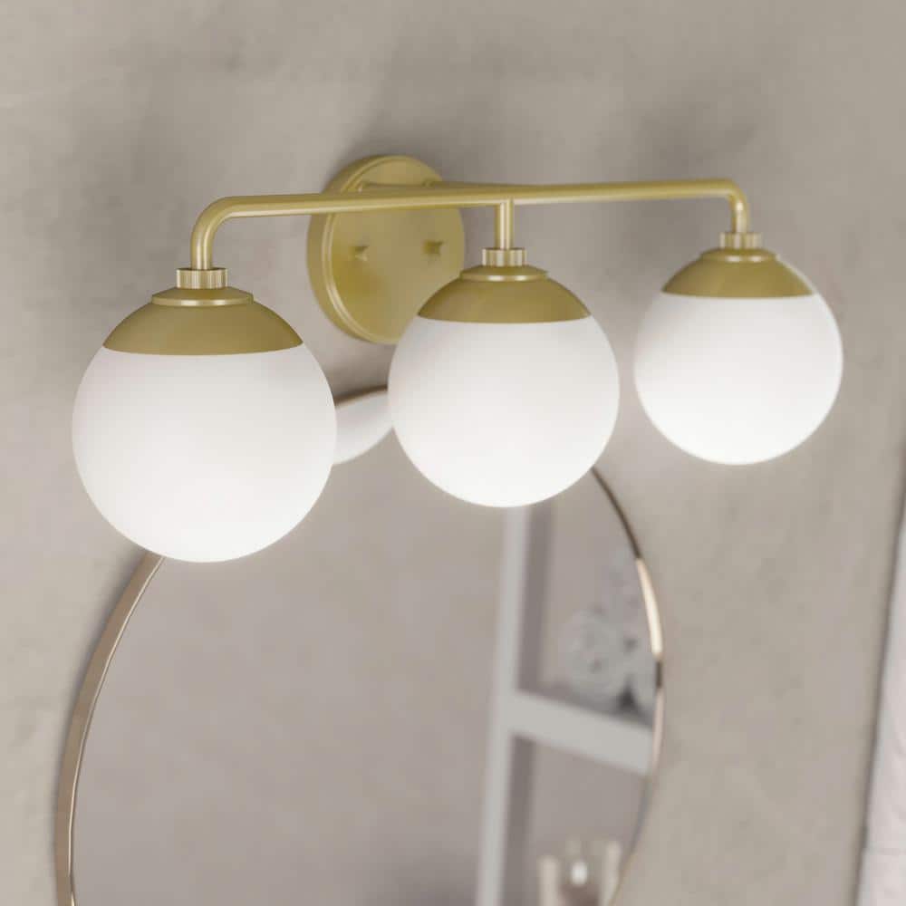 Hepburn Modern Brass 3-Light Vanity Wall Sconce