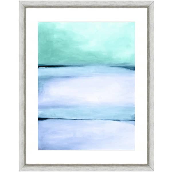 Vintage Print Gallery "Serene blues II" Framed Archival Paper Wall Art (24 in. x 28 in. in Full Size)