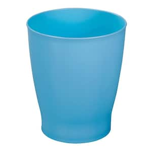 1.25 Gal. Cornflower Blue Circular Plastic Uncovered Trash Can