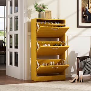 42.3 in. H x 22.4 in. W, Yellow Environment-Friendly High-Quality Particle Board Shoe Storage Cabinet (18 Pairs Max)