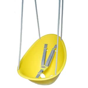 Yellow Swurfer Coconut Toddler Baby Swing, Comfy 3- Point Adjustable Safety Harness, Durable, Easy Installation